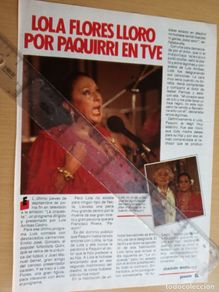 Collectionnisme de Magazine Pronto: reportaje revista pronto - lola flores lloro por paquirri en TVE -
